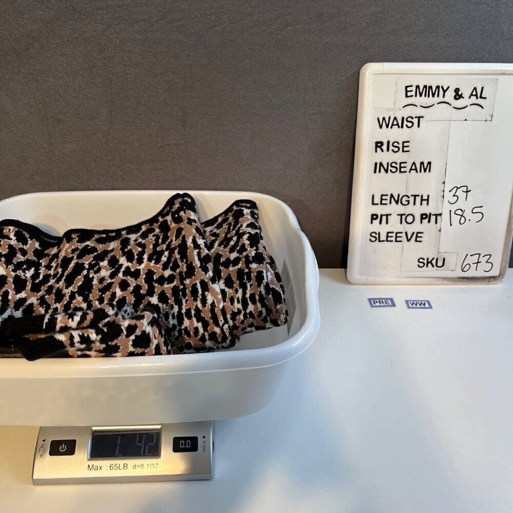 Banana Republic Leopard Sweater Dress Size M Long Sleeve Neutral Black Office - Picture 10 of 10